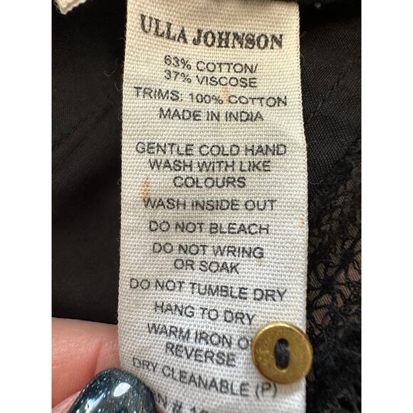 Ulla Johnson Grace Bell Sleeve Blouse in Noir Black Size 2 - Picture 12 of 14